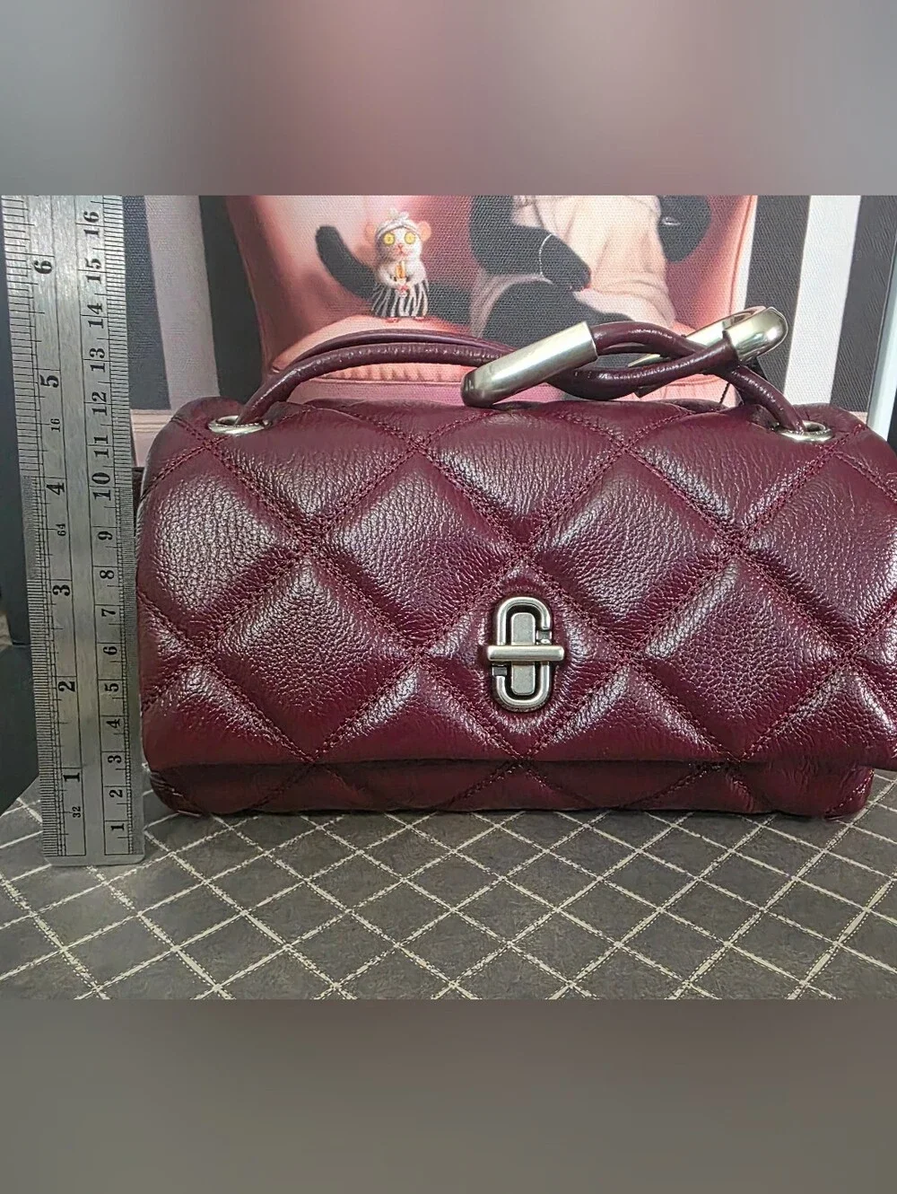 Marc Jacobs Quilted Leather Top-Handle Bag in Bordeaux